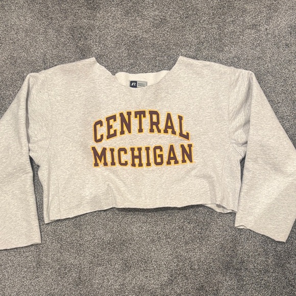 Gray Central Michigan Women's Crop Hoodie - Picture 1 of 6